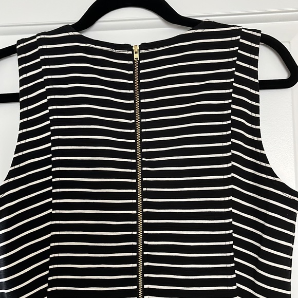 J. Crew Black & White Sleeveless Striped Dress - Picture 3 of 5